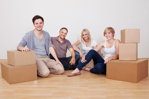 Moving van loaded with furniture and boxed belongings